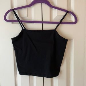 Plain Black Cropped Tank Top